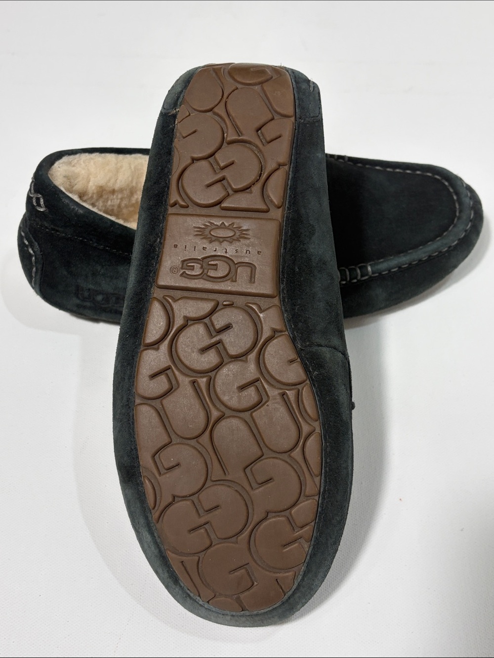 UGG Dakota Slippers Black Suede Shearling Moccasin Womens 7 Cozy - Picture 7 of 7